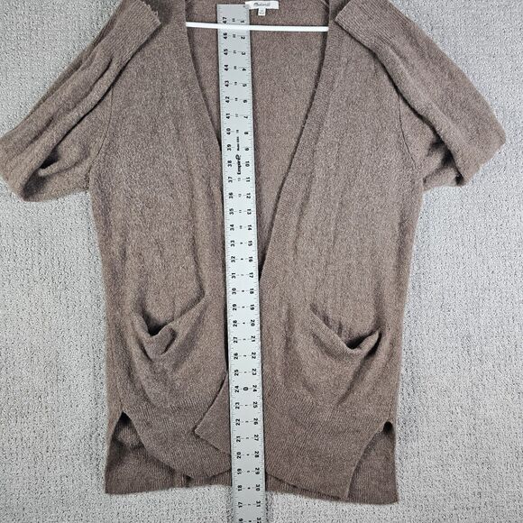 Madewell Merino Alpaca Wool Blend Open Cardigan Sweater Womens XS Brown Knit - Picture 6 of 9